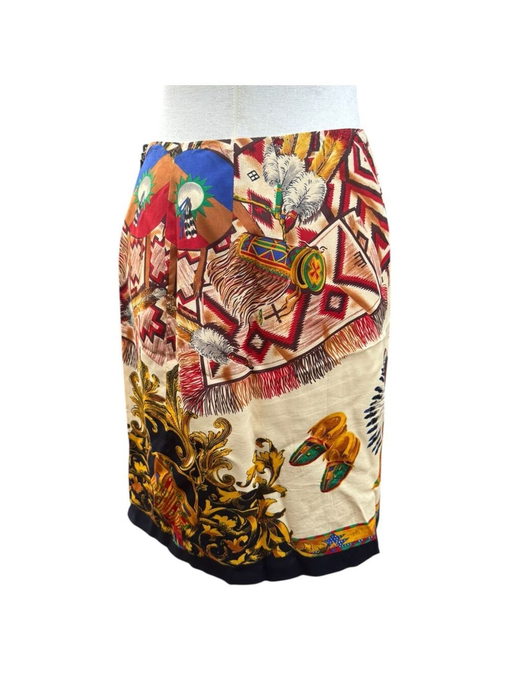 Vintage Preston & York Native Print Pencil Skirt 6 Bold Western Boho Statement - Picture 13 of 13